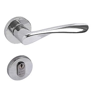 Conjunto Fechadura 610 Zamac Externa Cromado Acetinado