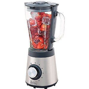 LIQUIDIFICADOR EM INOX COM JARRA DE VIDRO GOURMAND GRIS