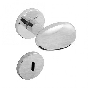 Conjunto Fechadura 608 La Fonte Latão Interna Cromado Acetin