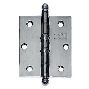 Dobradiça 500 La Fonte 2.5x3 Aço Parafuso Cromado Acetinado