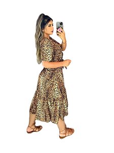 Saída de Praia MIDI Animal Print