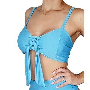TOP Cropped Guarapuá Azul Turquesa