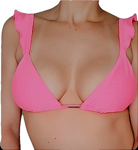 TOP Babado Baía do Sancho Rosa Neon