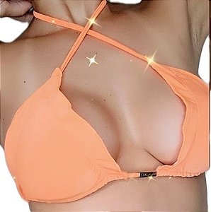 TOP CORTININHA MARESIAS LARANJA NEON