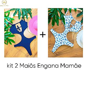 KIT 2 MAIÔS ENGANA MAMÃE AZUL MARINHO E OLHO GREGO