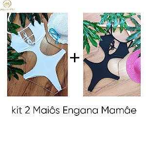 KIT 2 MAIÔS ENGANA MAMÃE BRANCO E PRETO