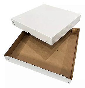 Caixa de Salgado/Doce 32x32x6cm Lisa tmp/fundo (PCT 25 UNIDADES)