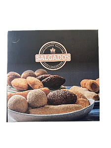 Caixa de Salgado 20x20x6cm Personalizada tmp/fundo (PCT 25 UNIDADES)