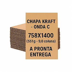 Chapa de Papelão Kraft Onda C – 758x1400 | 9,0 Coluna | 551g