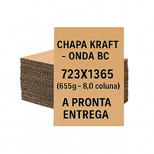 Chapa de Papelão Kraft Onda BC – 723x1365 | 8,0 Coluna | 655g