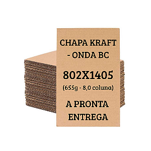 Chapa de Papelão Kraft Onda BC – 802x1405| 8,0 Coluna | 655g