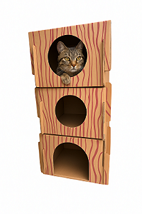 Toca para Gato 3 Andares em Papelão – Ecológica, Divertida e Confortável!
