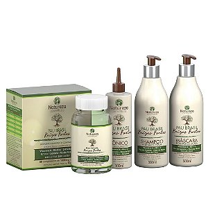 Kit Completo Pau Brasil - Shampoo + Máscara + Cápsula + Tônico - Natureza Cosméticos