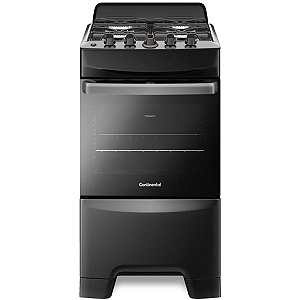 Fogão 4 Bocas Mesa TOPLimpaFácil Preto Continental (FC4LP)