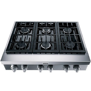 Rangetop de embutir semiprofissional Brastemp Gourmand 6 bocas inox com chamas de alta potência e simmer (BDR90AR)