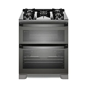 Fogão 5 bocas Electrolux Cinza Expert Função Air Fryer, 2 Fornos, Grill e Timer (FE5AD)
