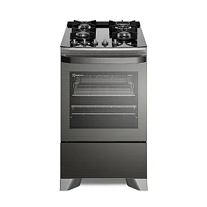Fogão 4 bocas Electrolux Cinza Expert Função Air Fryer, Mesa Vidro, Grill e Timer (FE4AP)