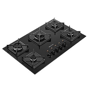 Cooktop Brastemp 5 Bocas a Gás, Grades de Ferro Fundido e Chamas Especiais - BDS75AE