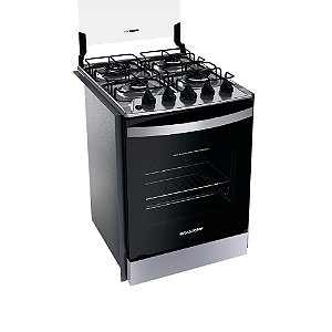 Fogão Brastemp 4 Bocas de Embutir Inox com Dupla Chama e Grades Individuais - BYO4EBR