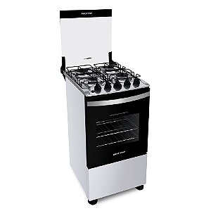Fogão Brastemp 4 Bocas Branco com Duas Prateleiras com Alturas Ajustáveis - BFO4NBB