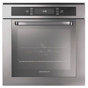 Forno de Embutir Elétrico Brastemp 67 Litros Cor Inox com Função Ar Forçado e Painel Touch - BO260AR