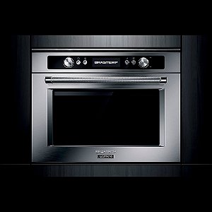 Micro-ondas de embutir Brastemp Gourmand 40 litros inox com Sistema 3D e Sensor Cooking - BMO45AR