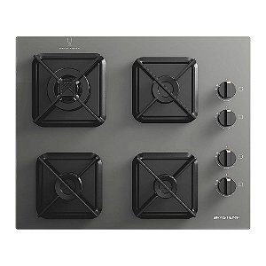 Cooktop 4 Bocas a Gás, Grades de Ferro Fundido e Chamas Especiais Cinza Brastemp - BDS62AS
