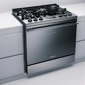 Fogão Brastemp 5 Bocas de Embutir Cor Inox com Mesa de Vidro e Touch Timer com Autodesligamento - BYS5VCR