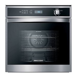 Forno de Embutir a Gás Brastemp 78 Litros Cor Inox com Convecção e Termômetro Meat Control - BOH84AR