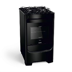 Fogão Consul 4 Bocas Preto com Mesa de Vidro e Grades Individuais Super Estáveis - CFO4VBE