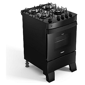 Fogão 4 Bocas Preto Consul com Mesa de Vidro - CFO4VCE