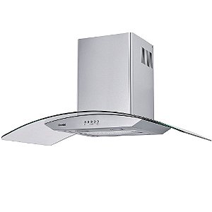 Coifa de Parede Consul 90cm Inox 5 e 6 Bocas com Design em Vidro e Aviso Lavar Filtro - CAP90AR