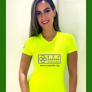 Camiseta Baby Look Sou Doador Amarela Neon