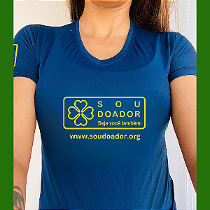 Camiseta Baby Look Sou Doador Azul Marinho