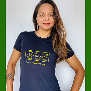 Camiseta Baby Look Sou Doador Preta