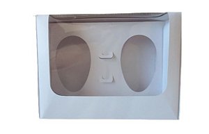 Caixa c/visor Ovo de colher duplo (250 gr) Branco - 10 unidades
