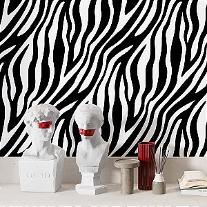 Papel de Parede Adesivo Vinil Zebra Animal Print Cozinha Sala Quarto