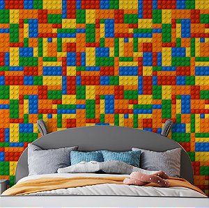 Papel de Parede Adesivo Vinil Bebê Lego Colorido Fofo Quarto Infantil