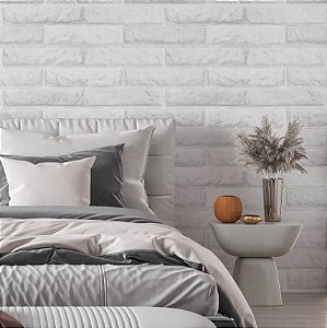 Papel de Parede Adesivo Vinil Tijolinhos Gesso Efeito 3D Cozinha Sala Quarto