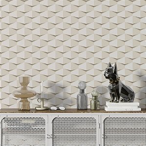 Papel de Parede Adesivo Vinil Escamas Gesso Efeito 3D Areia Bege Lavável Sala Quarto Cozinha