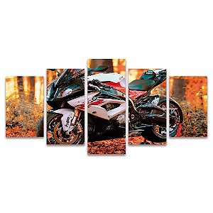 Kit Quadros Mosaico Velocidade Moto Bmw Corrida Premium