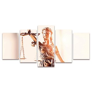 Kit Quadros Mosaico Estatua Justiça Sala Quarto Lei