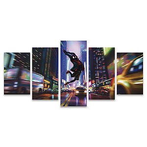Kit Quadros Mosaico Aranha Iorque Aranhaverso Nova Homem