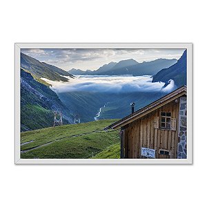 Quadro Decorativo Paisagem Verde Cabana Nas Montanhas