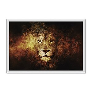 Quadro Decorativo Leão De Judá Em Chamas