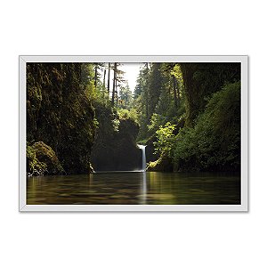 Quadro Decorativo Cachoeira Paisagem Verde Floresta