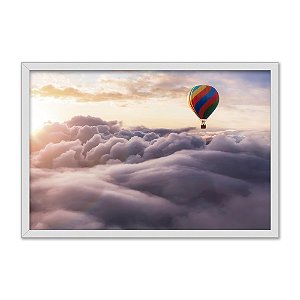 Quadro Decorativo Balão Voando Acima das Nuvens
