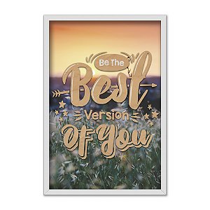Quadro Decorativo Sua Bege Floral  Seja Melhor