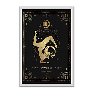 Quadro Decorativo Horóscopo Signo Escorpião Detalhes Dourados