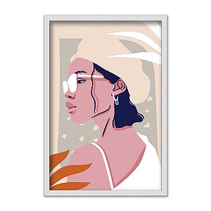 Quadro Decorativo Mulher Negra Perfil Bege Moderno